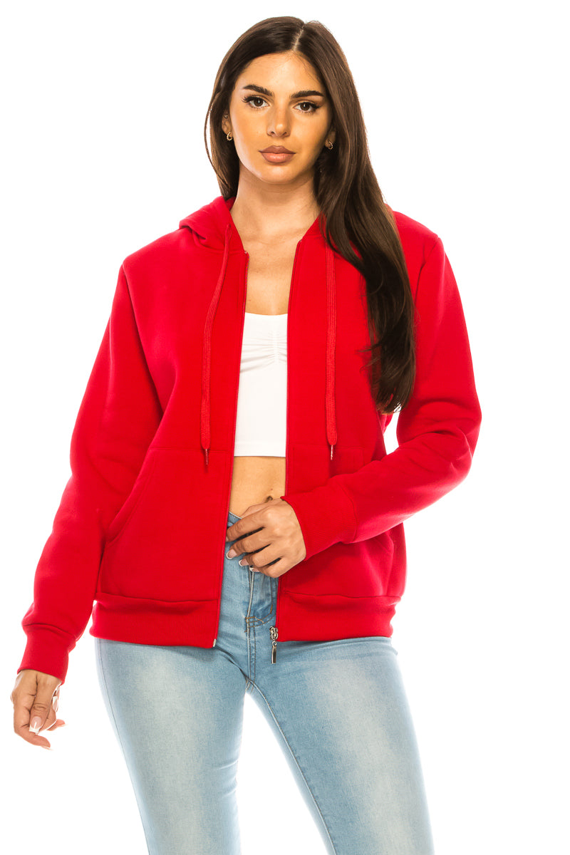 Women's Red Zip Up Hoodie  (S-M-L-XL-2X-3X) $9.50-$9.75 Per Piece WBT61