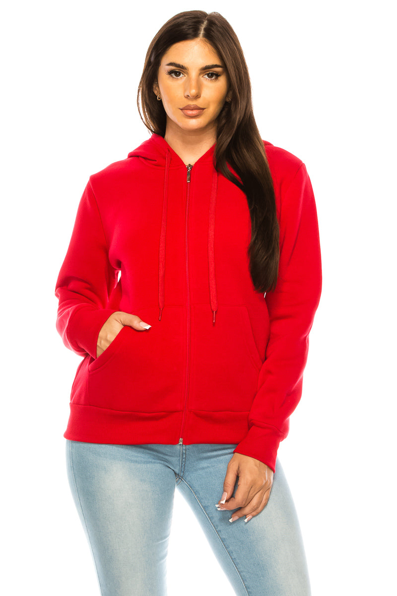 Women's Red Zip Up Hoodie  (S-M-L-XL-2X-3X) $9.50-$9.75 Per Piece WBT61