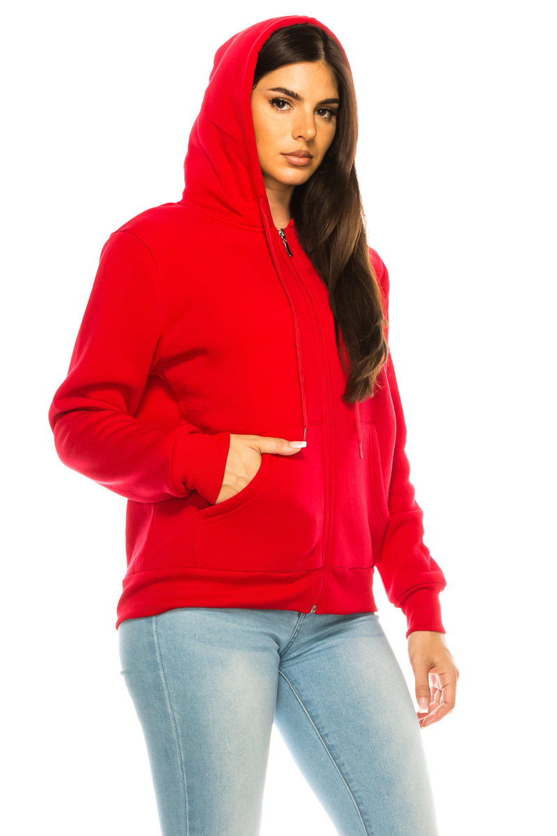 Women's Red Zip Up Hoodie  (S-M-L-XL-2X-3X) $9.50-$9.75 Per Piece WBT61