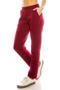 Women's Open Bottom Sweat Pants With Drawstring Waist Burgundy (S-M-L-XL) $7.00 Per Piece WP30