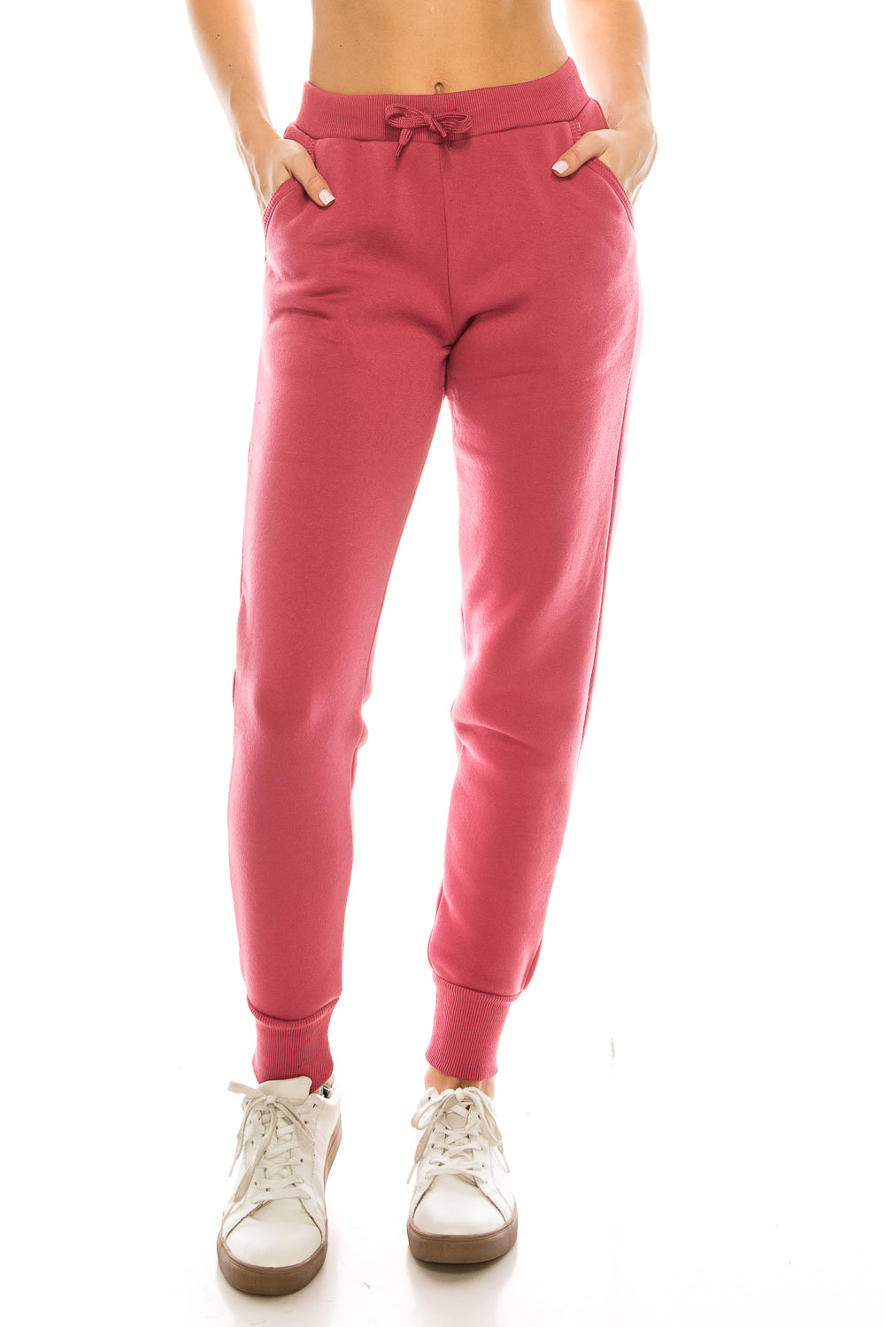 Women Fleece Jogger Sweat Pants With Drawstring Waist - Plum (S-XL) $7.25 Per Piece WP31
