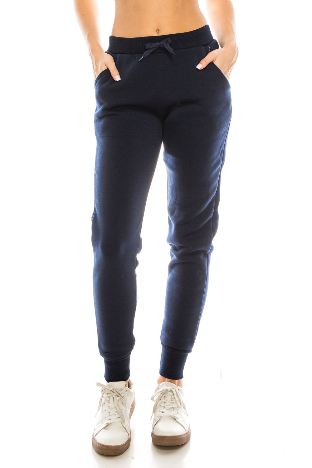 Women Fleece Jogger Sweat Pants With Drawstring Waist - Navy (S-XL) $7.25 Per Piece WP31