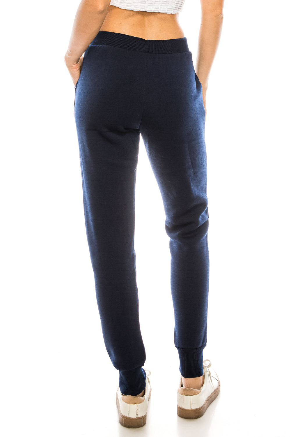Women Fleece Jogger Sweat Pants With Drawstring Waist - Navy (S-XL) $7.25 Per Piece WP31