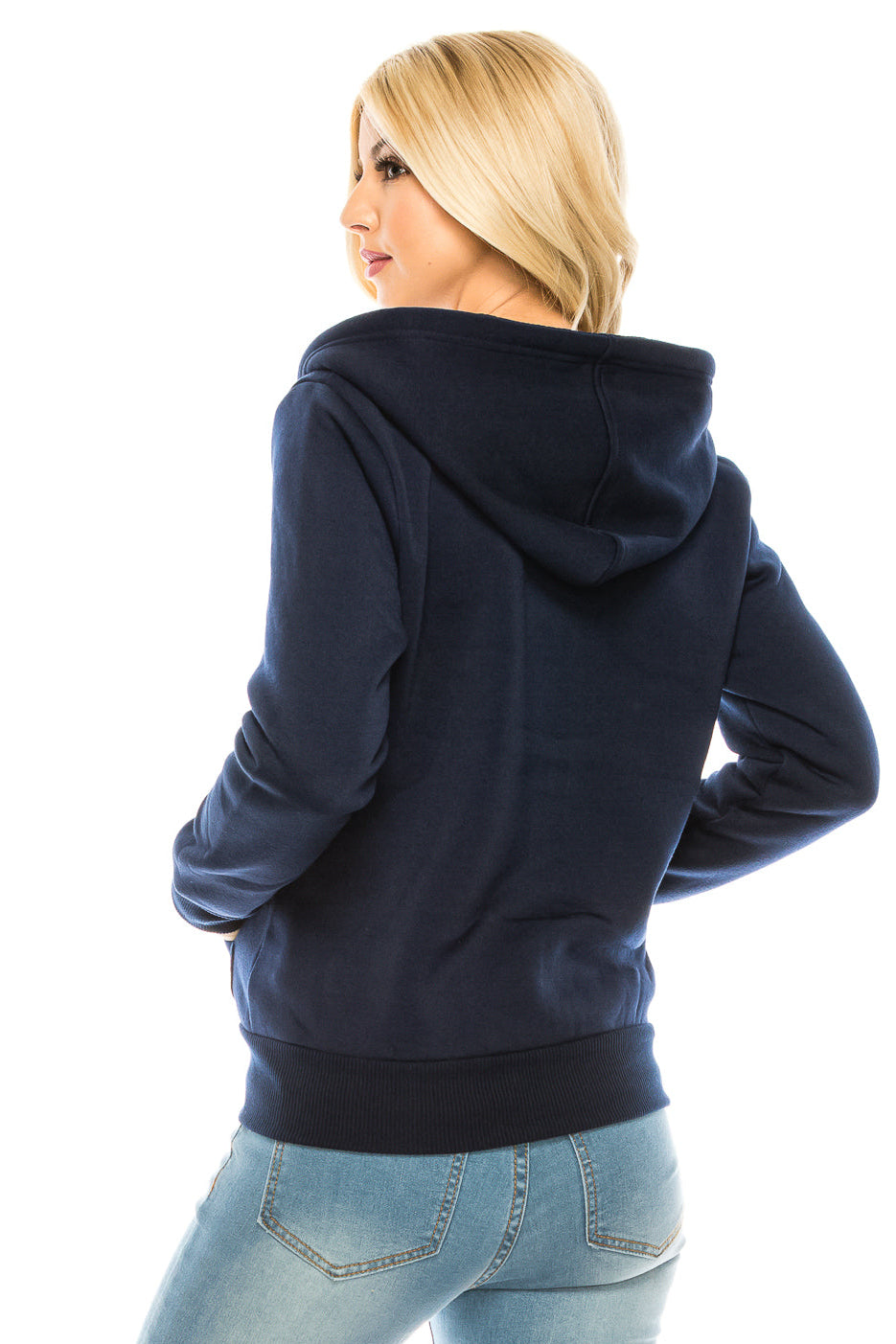 Women's Fleece Zip Up Hoodie - Navy (S-XL, 2X-3X) $9.50-$9.75 Per Piece WBT61