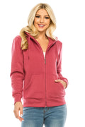 Women's Fleece Zip Up Hoodie - Plum (S-XL, 2X-3X) $9.50-$9.75 Per Piece WBT61