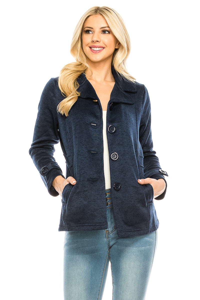 Women Navy Tweed Coats (S-XL) $8 Per Piece
