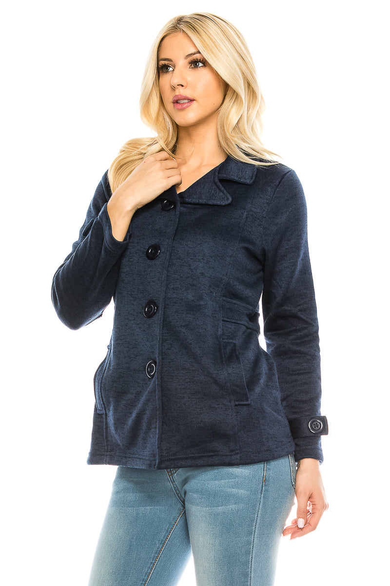 Women Navy Tweed Coats (S-XL) $8 Per Piece