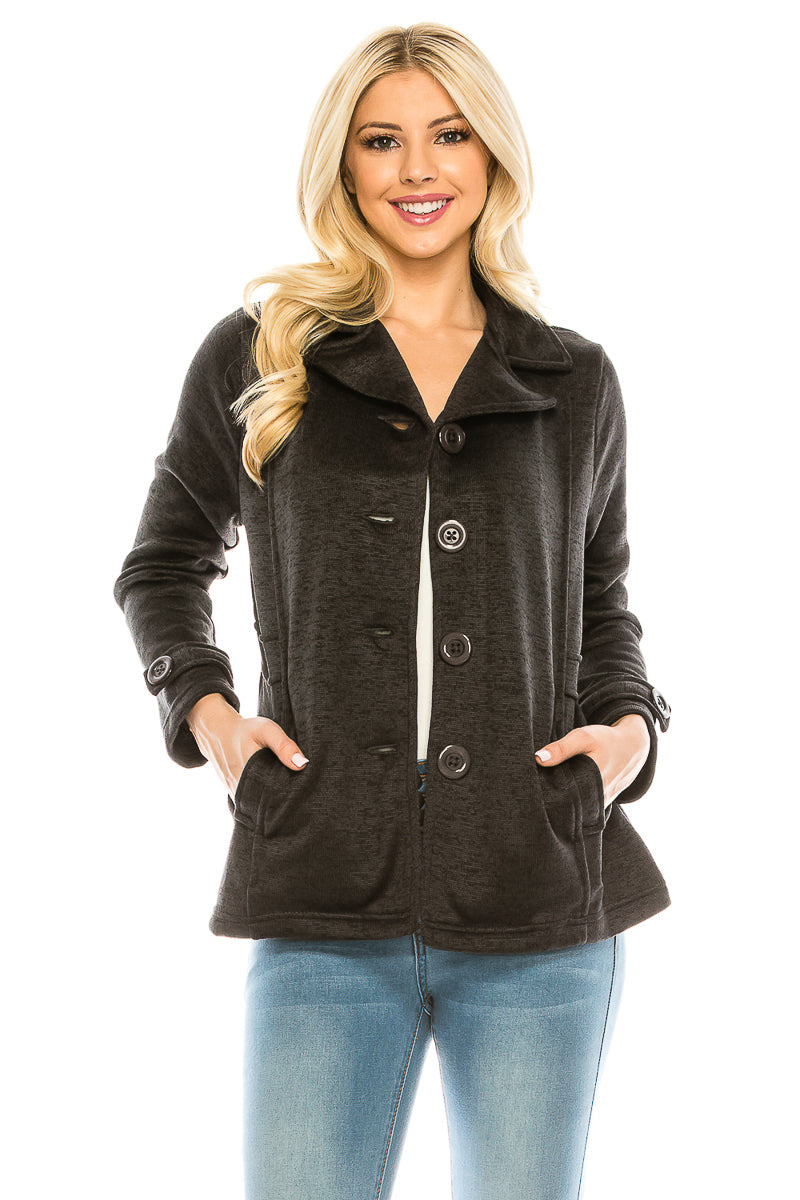Women Charcoal Tweed Coats (S-XL) $8 Per Piece