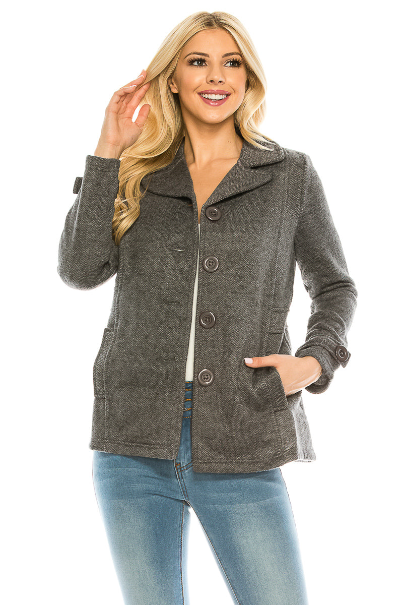 Women D. Grey Tweed Coats (S-XL) $8 Per Piece