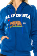 Royal Blue Premium Quality California Embroidered Zip Up Hoodie (S-XL) $11 Per Piece. WBT64