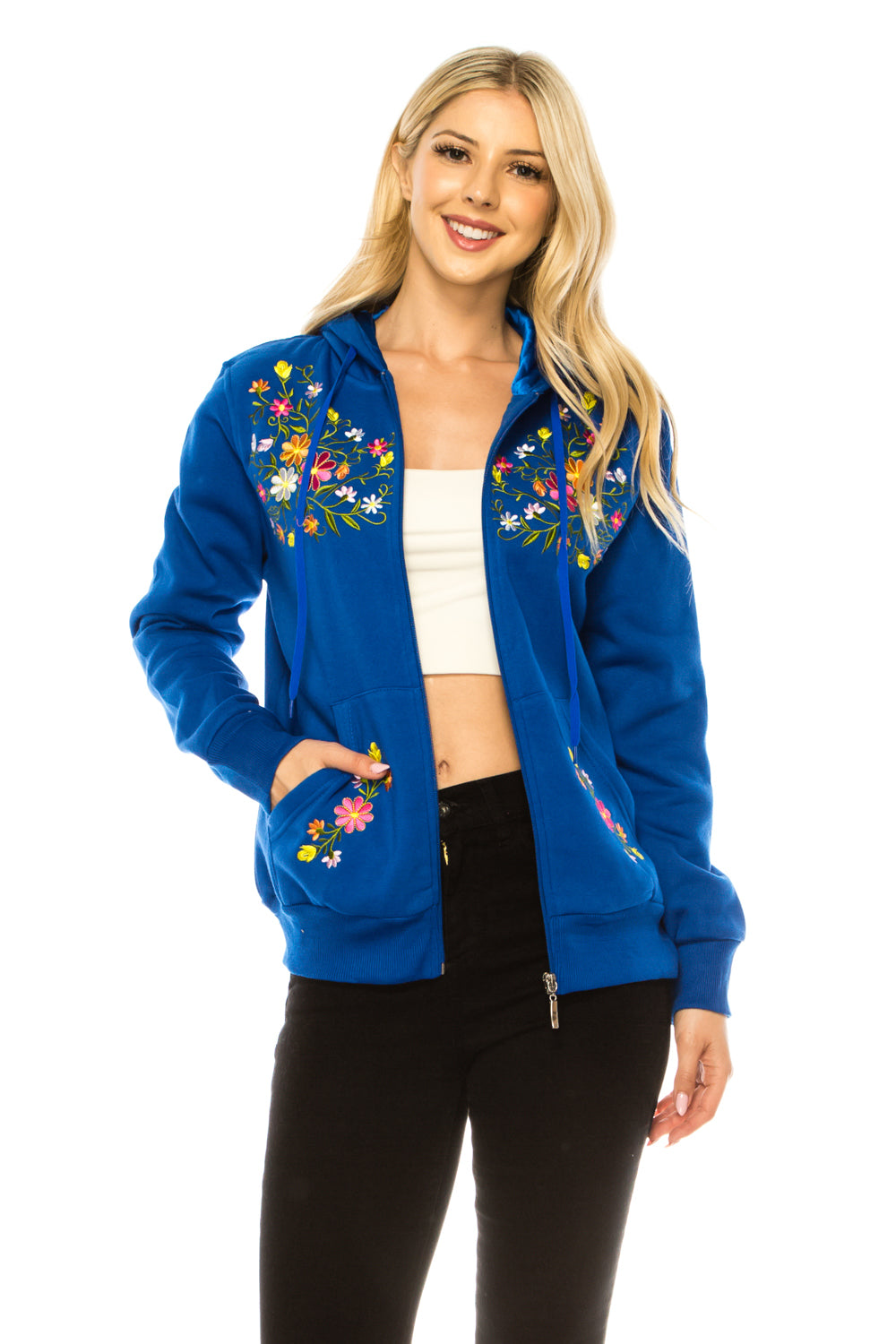 Royal Premium Quality Embroidered Zip Up Hoodie (S-XL) $12 Per Piece. WBT63