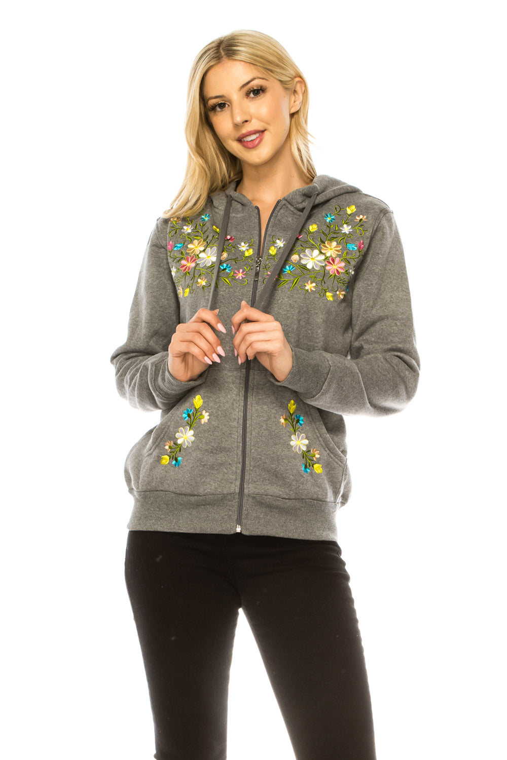 Dark Grey Premium Quality Embroidered Zip Up Hoodie (S-XL) $12 Per Piece. WBT63