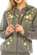 Dark Grey Premium Quality Embroidered Zip Up Hoodie (S-XL) $12 Per Piece. WBT63