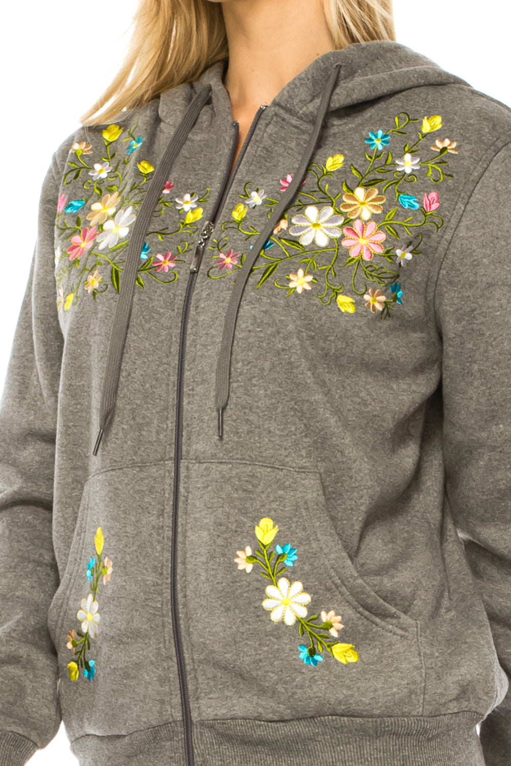 Dark Grey Premium Quality Embroidered Zip Up Hoodie (S-XL) $12 Per Piece. WBT63