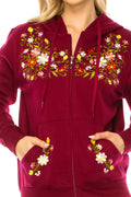 Burgundy Premium Quality Embroidered Zip Up Hoodie (S-XL) $12 Per Piece. WBT63