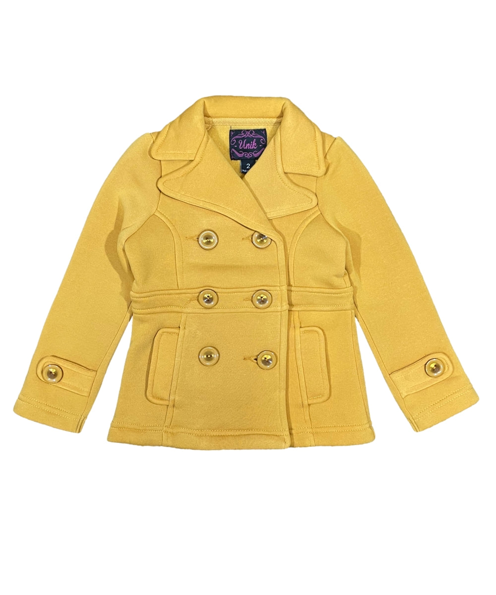 Girl Fleece Pea Coat With Buttons - Honey  (2-4) $9.50 and (S-XL) $10.50 Per Piece. GJ16107