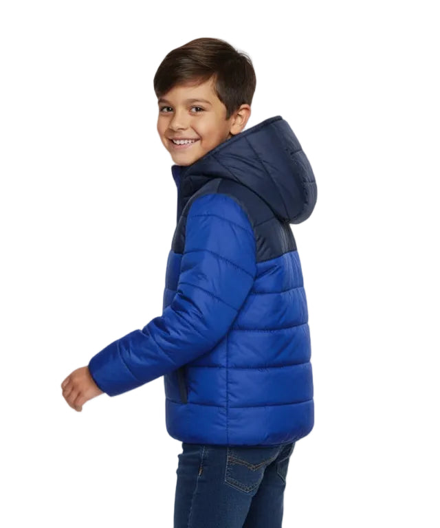 Boys Zipper Hooded Puffer Jacket - Royal Blue (2-4), (S-XL) $12.00 - $13.00 Per Piece BJ2077