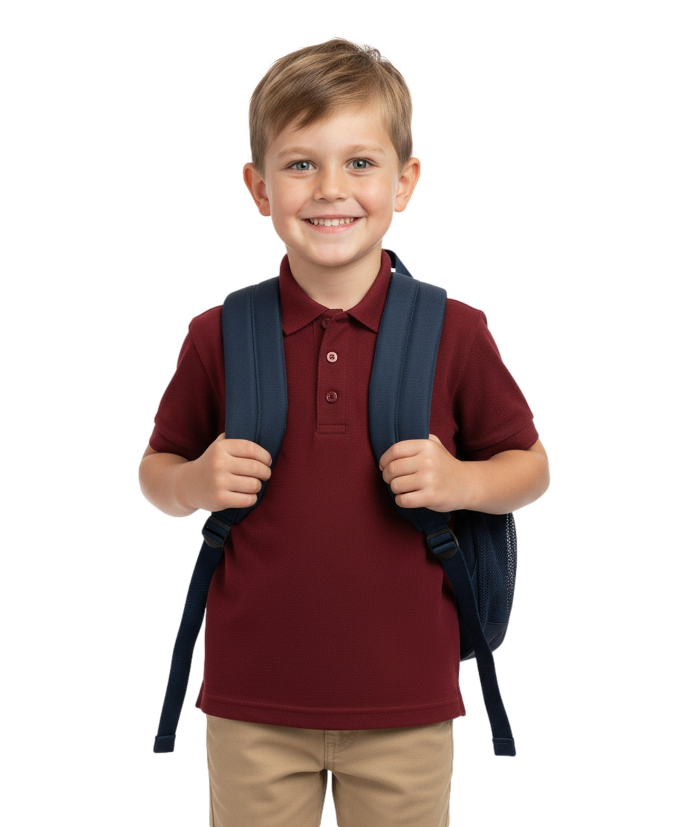 Boys Uniform Polo Shirt Burgundy $5.50-$5.75 Per Piece BSU01