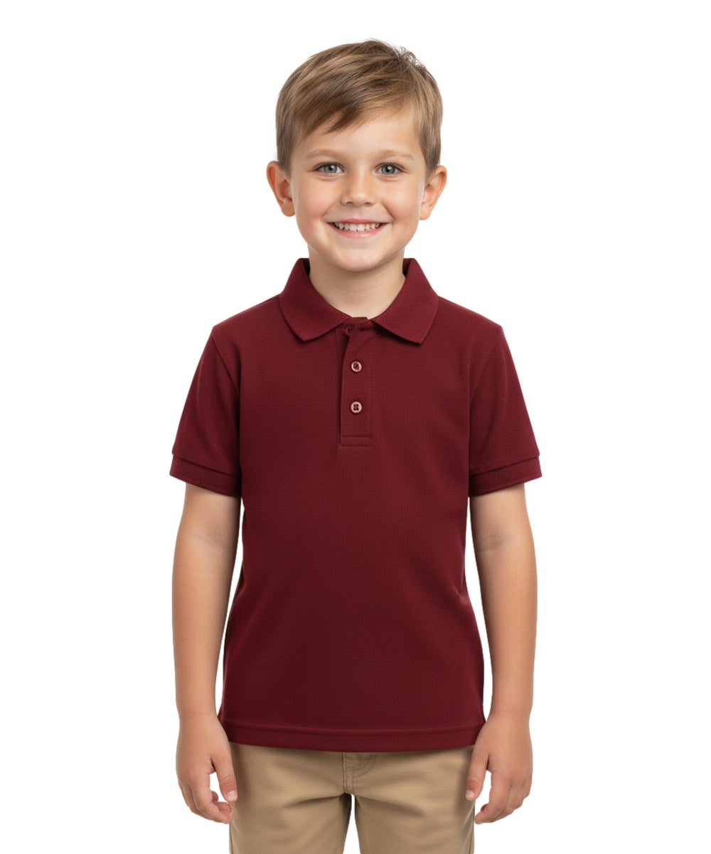 Boys Uniform Polo Shirt Burgundy $5.50-$5.75 Per Piece BSU01