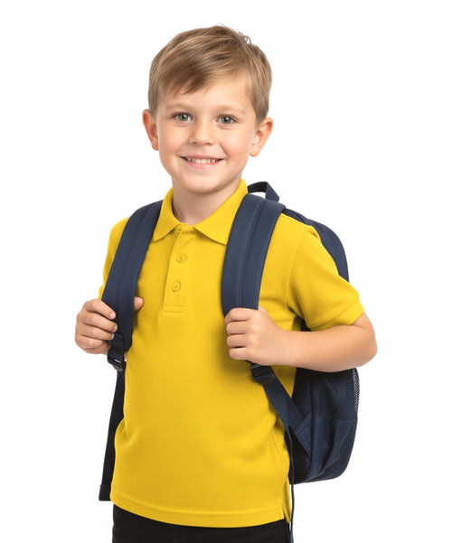 Boys Uniform Polo Shirt Gold $5.5-$5.75 Per Piece BSU01