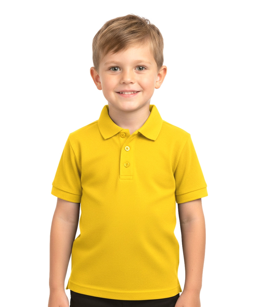 Boys Uniform Polo Shirt Gold(Yellow) $5.50-$5.75 Per Piece