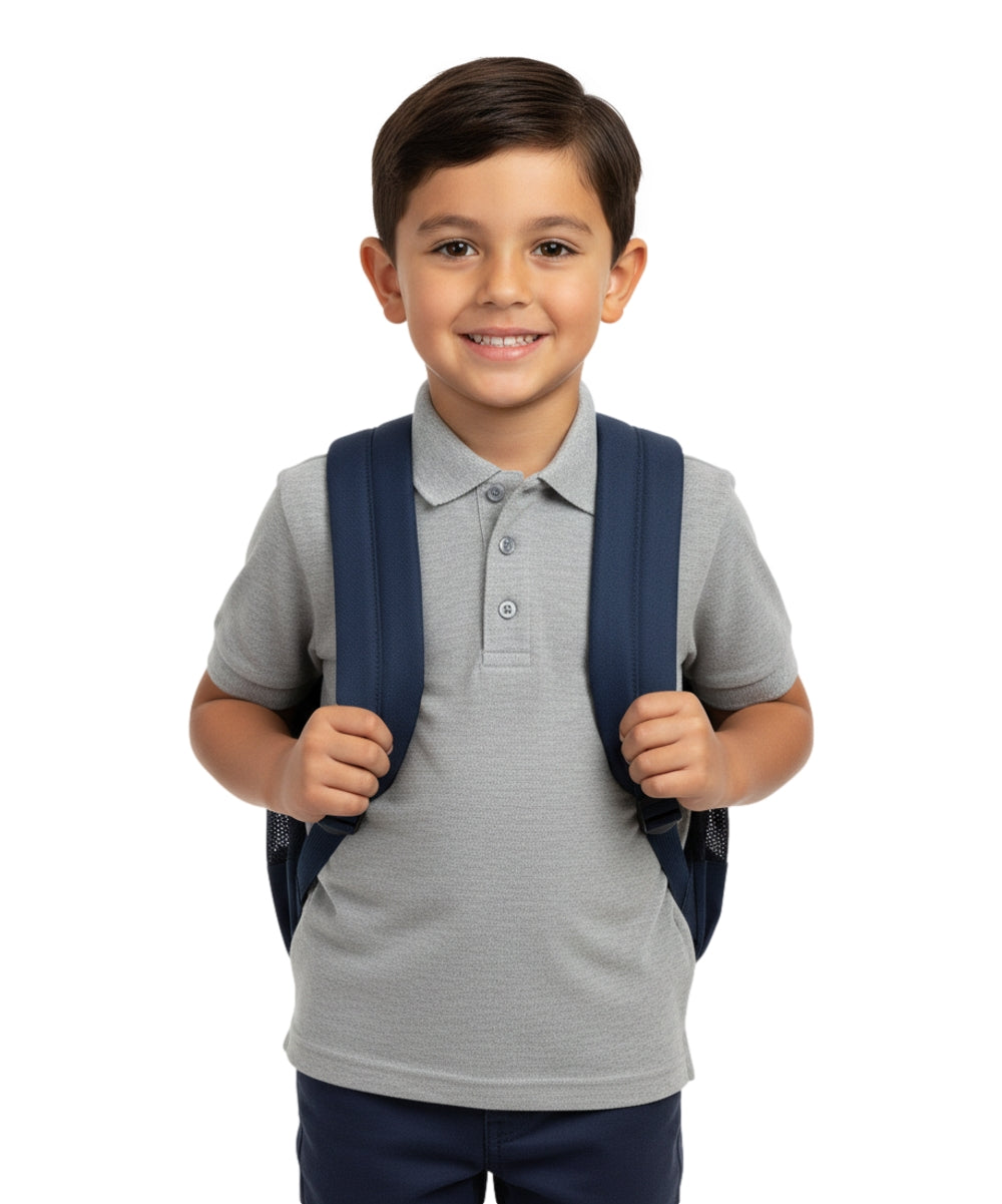 Boys Uniform Polo Shirt Light Grey $5.5-$5.75 Per Piece