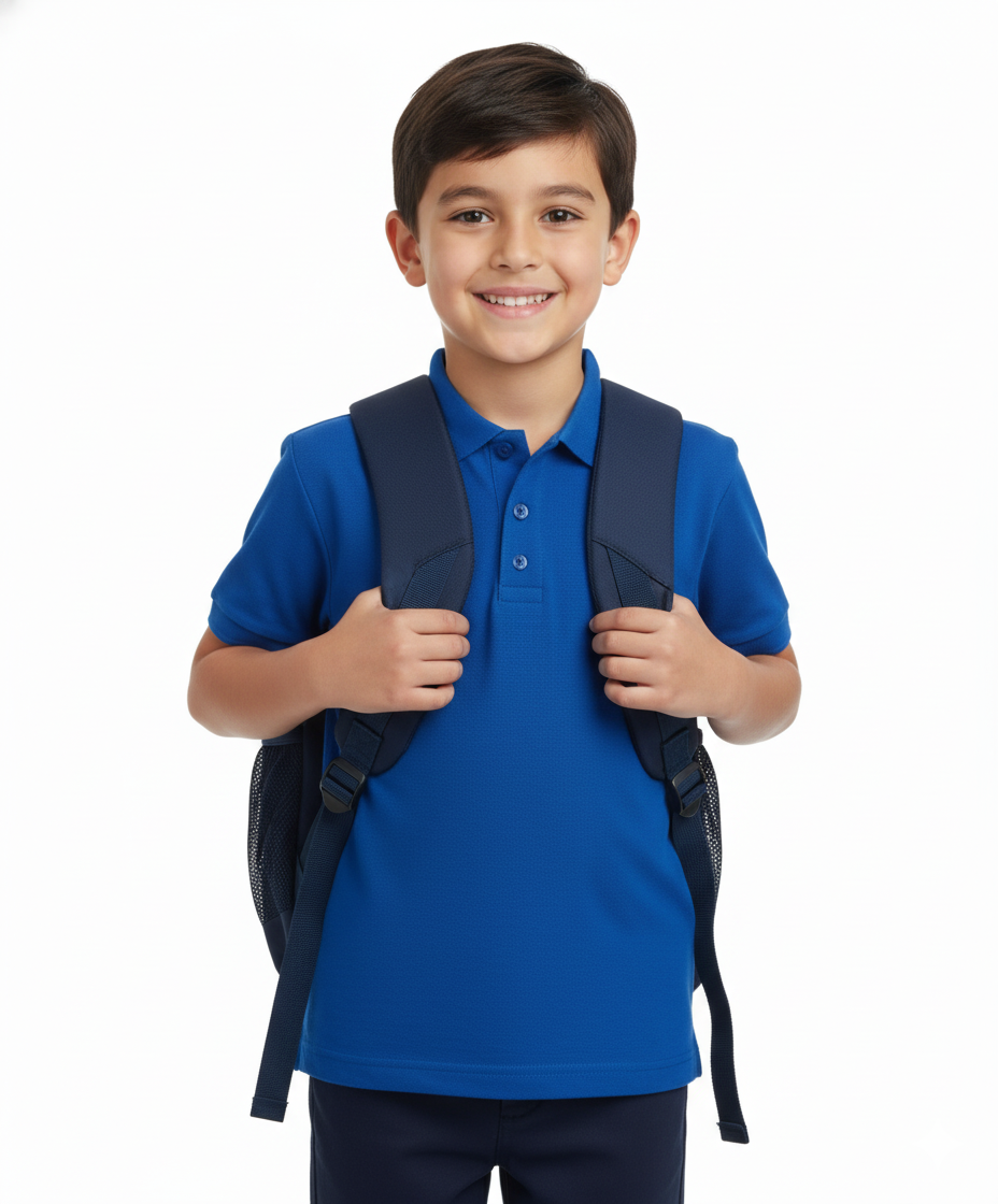Boys Uniform Polo Shirt Royal $5.5-$5.75 Per Piece