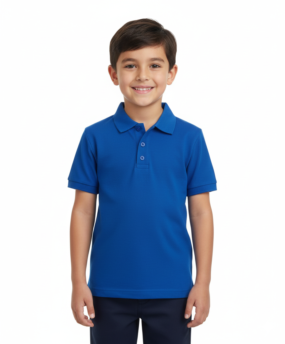 Boys Uniform Polo Shirt Royal $5.5-$5.75 Per Piece