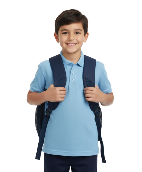 Boys Uniform Polo Shirt Sky Blue $5.5-$5.75 Per Piece BSU01
