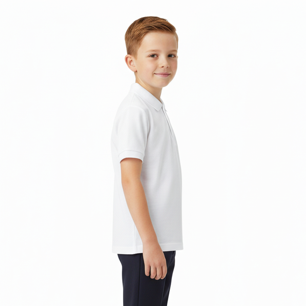 Boys Uniform Polo Shirt White $5.5-$5.75 Per Piece