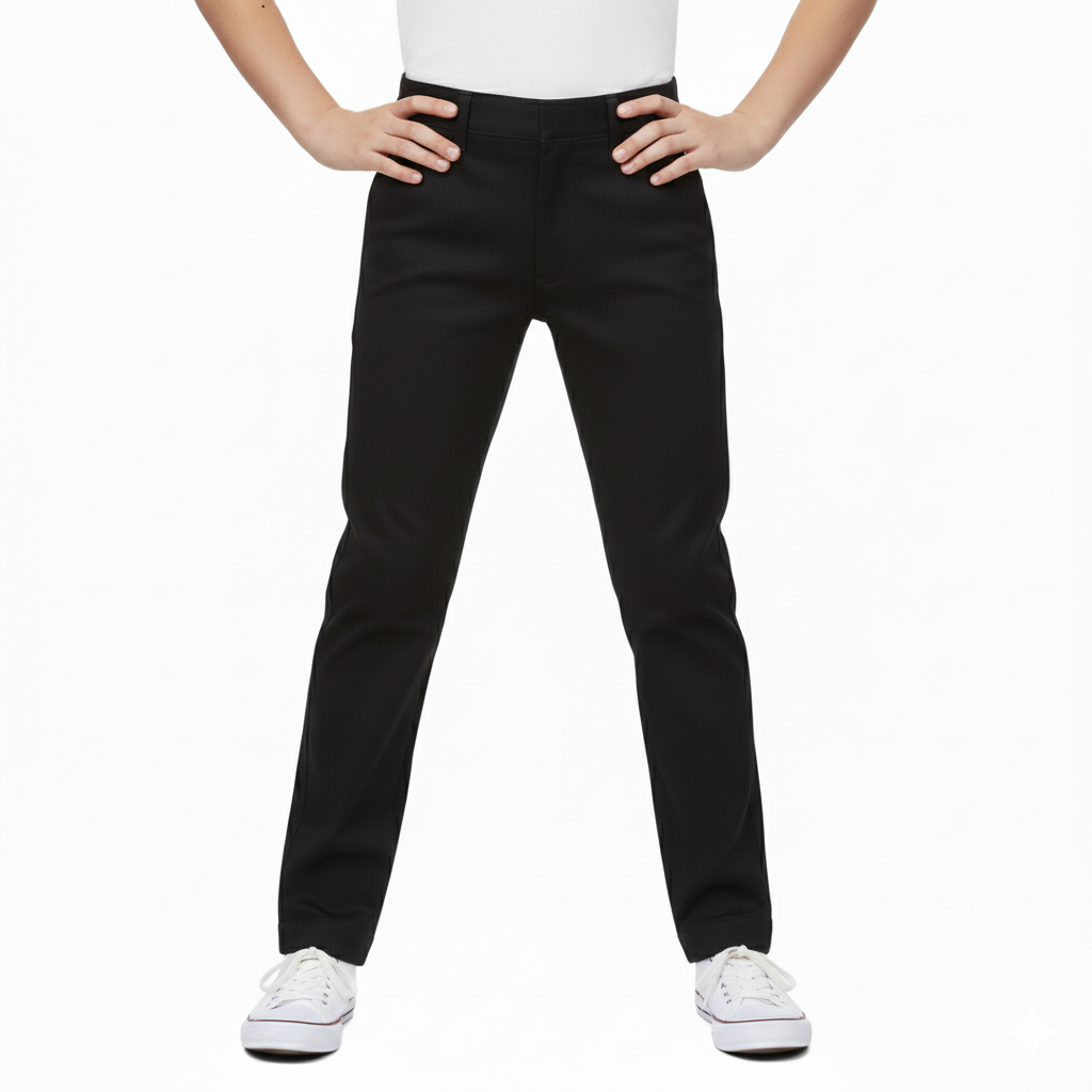 Boy Black Uniform Skinny Fit Pants (5-16) $8.25 Per Piece BU02
