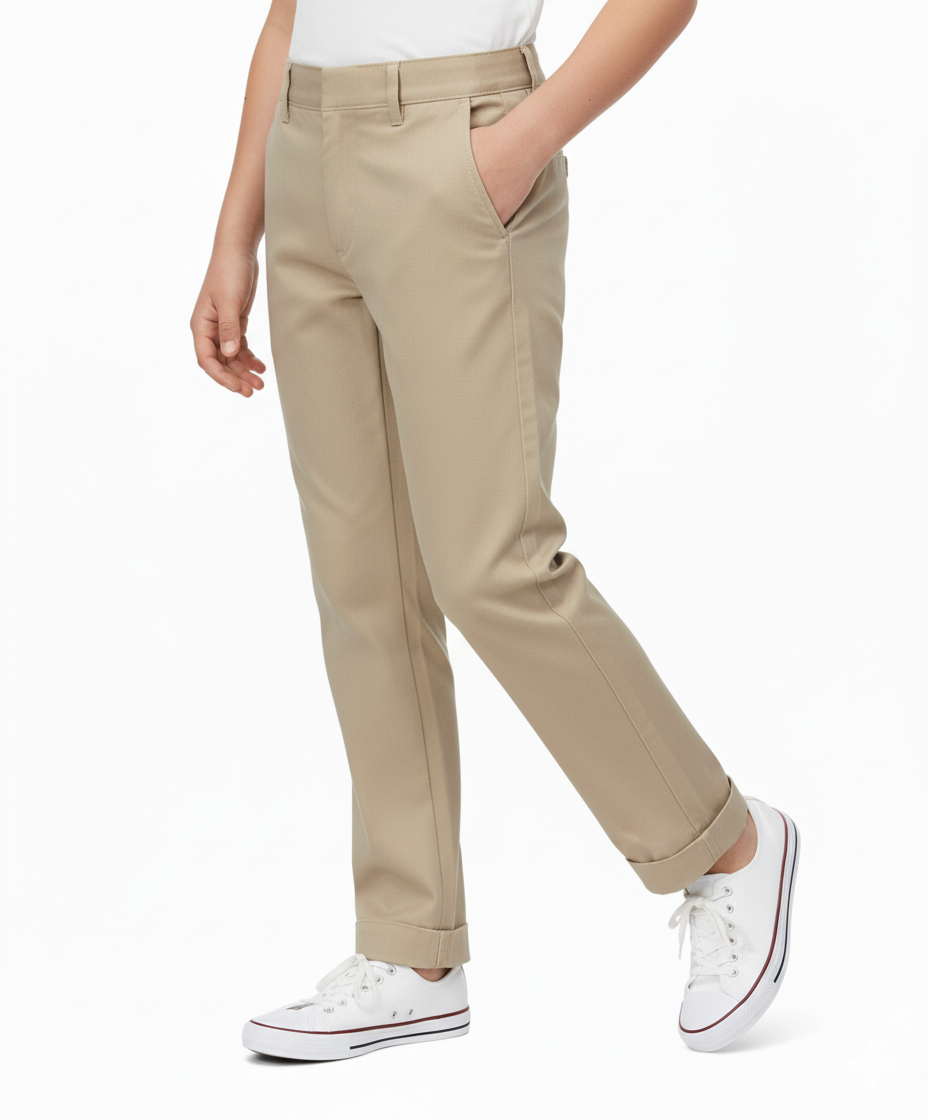 Boy Khaki Uniform Skinny Fit Pants (5-16) $8.50 Per Piece BU02