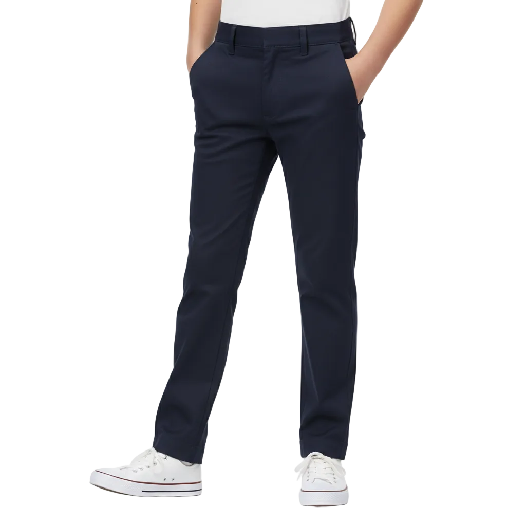 Boy Uniform Twill Pants Navy, Khaki, Black, Grey  (5-18) $8.50 Per Piece BU02
