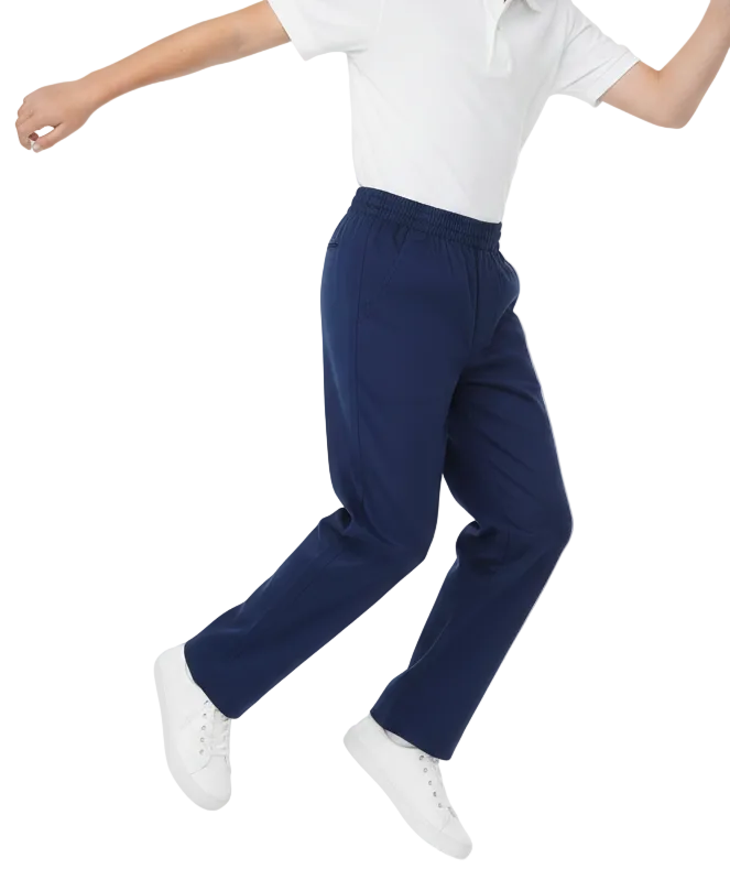 Boy's Uniform All Elastic Waist Pull-on Pants Navy, Khaki, Black, Grey, Hunter Green, Blue (4-16) $7.50 per piece BU03