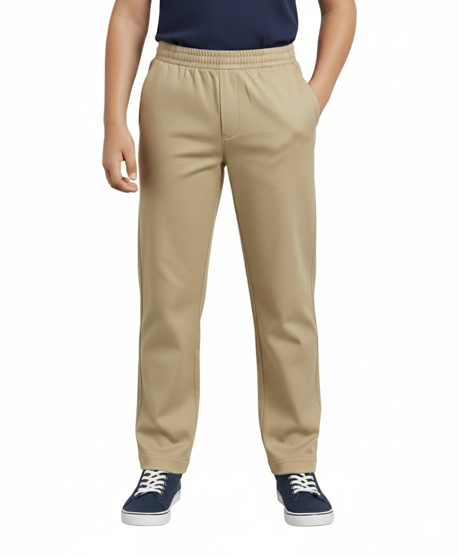 Boy's Uniform All Elastic Khaki Waist Pull-on Pants (4-16) $7.50 per piece BU03