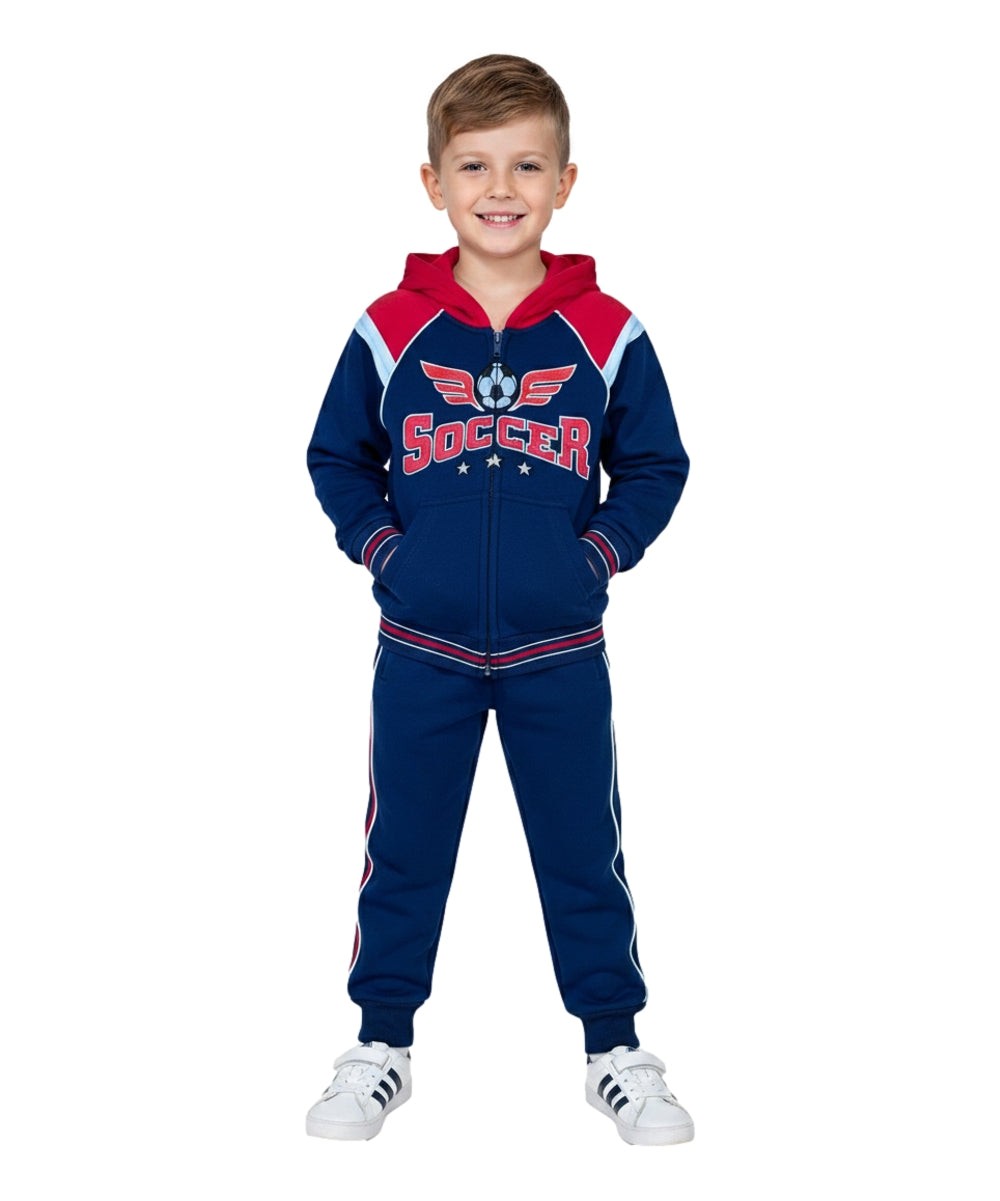 Boy Angel Wings Soccer Fleece Tracksuit 12m-24m ($9) 2-4 ($10) 5-8 ($11) 10-14 ($12) Per Set. BW2342