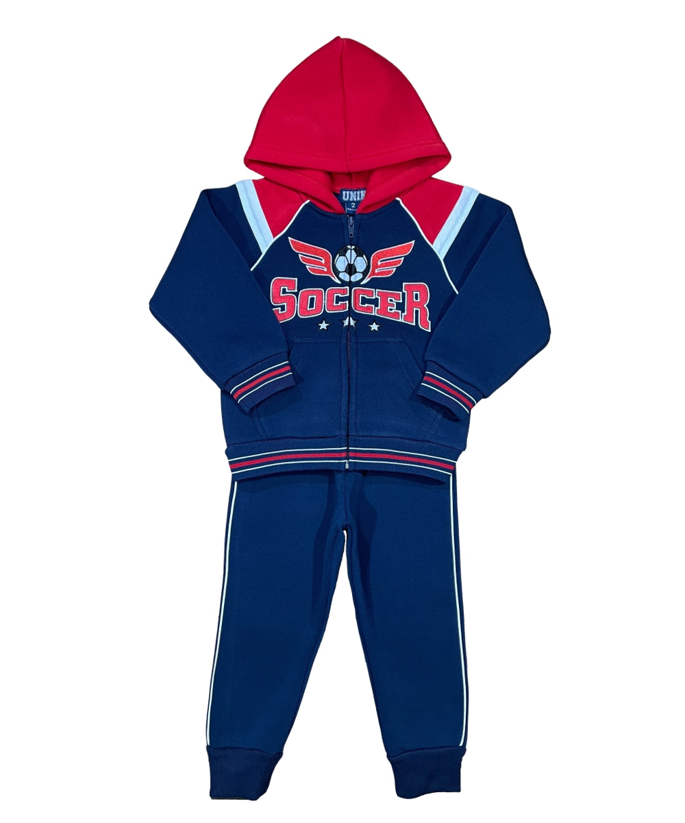 Boy Angel Wings Soccer Fleece Tracksuit 12m-24m ($9) 2-4 ($10) 5-8 ($11) 10-14 ($12) Per Set. BW2342