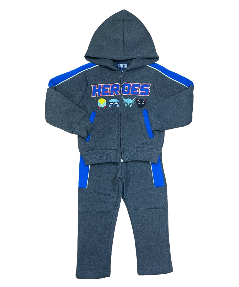 Boy Heroes Fleece Tracksuit 12m-24m ($9) 2-4 ($10) 5-8 ($11) 10-14 ($12) Per Set. BW2343