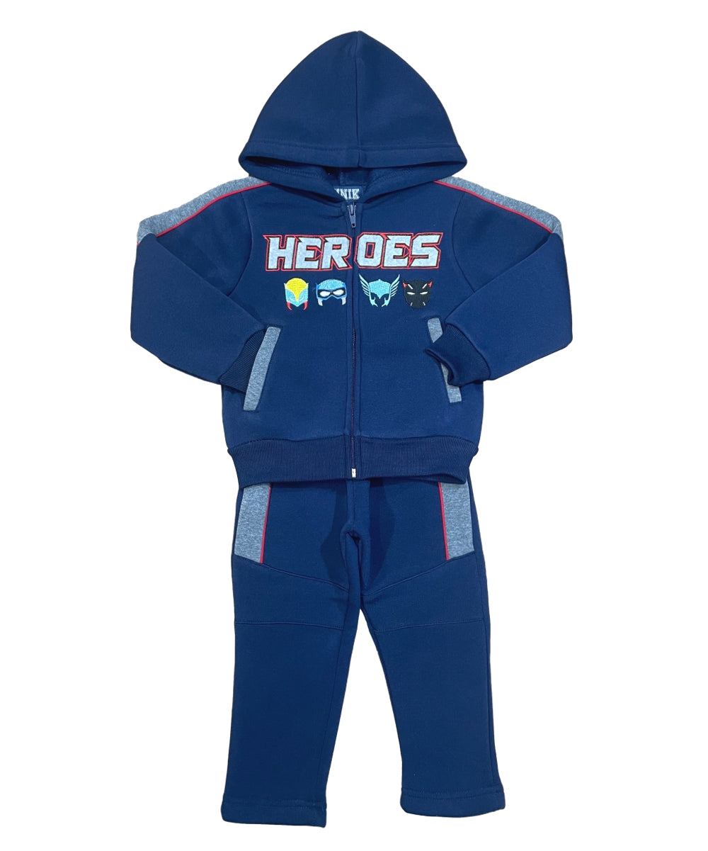 Boy Heroes Fleece Tracksuit 12m-24m ($9) 2-4 ($10) 5-8 ($11) 10-14 ($12) Per Set. BW2343