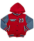 Boys Steamboat Embroidered Varsity Hooded Jacket  - Red (2-4), (S-XL) $9.50-$10.50 Per Piece BJ2458