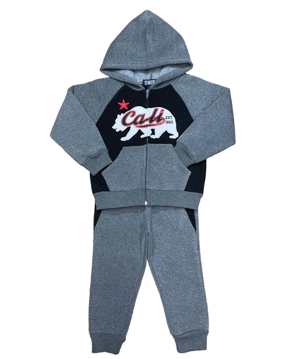 Boy Cali Bear Fleece Tracksuit 12m-24m ($9) 2-4 ($10) 5-8 ($11) 10-14 ($12) Per Set. BW2461
