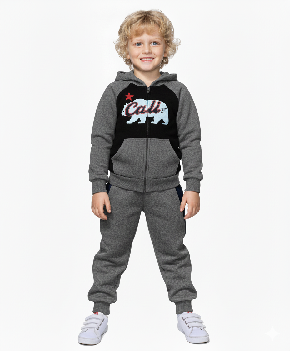 Boy Cali Bear Fleece Tracksuit 12m-24m ($9) 2-4 ($10) 5-8 ($11) 10-14 ($12) Per Set. BW2461
