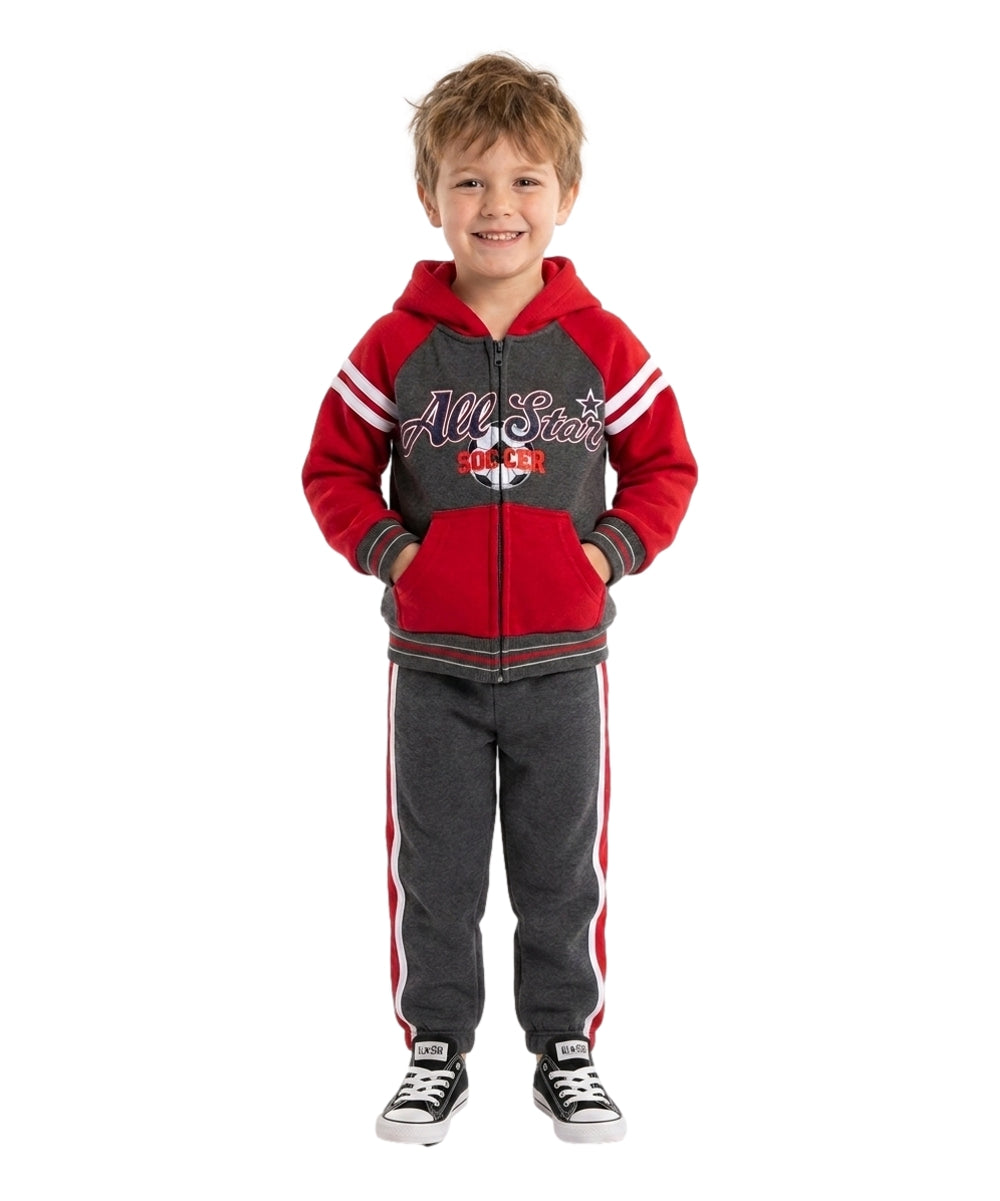 Boy All Star Soccer Fleece Tracksuit 12m-24m ($9) 2-4 ($10) 5-8 ($11) 10-14 ($12) Per Set. BW2462 (Copy)