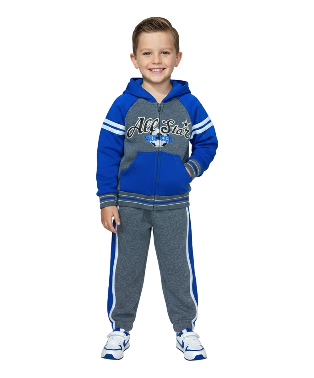 Boy All Star Soccer Fleece Tracksuit 12m-24m ($9) 2-4 ($10) 5-8 ($11) 10-14 ($12) Per Set. BW2462 (Copy)