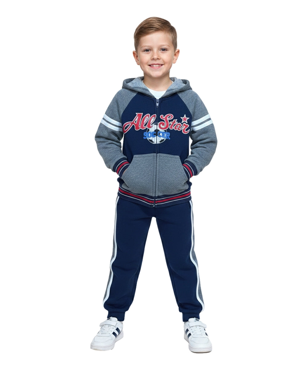 Boy All Star Soccer Fleece Tracksuit 12m-24m ($9) 2-4 ($10) 5-8 ($11) 10-14 ($12) Per Set. BW2462 (Copy)