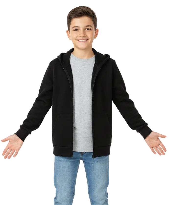 Premium Fleece Zip UP Hoodie - Black (4/5-16) 8.25 Per Piece BWU11
