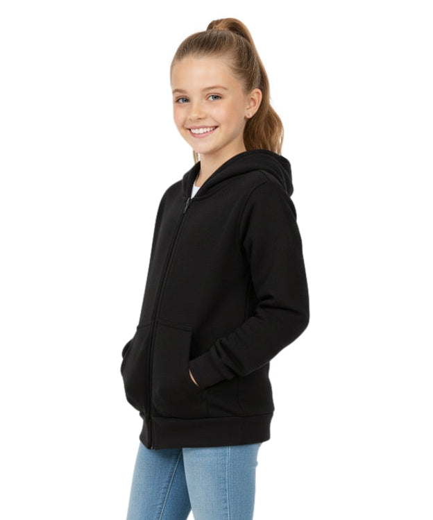 Premium Fleece Zip UP Hoodie - Black (4/5-16) 8.25 Per Piece BWU11