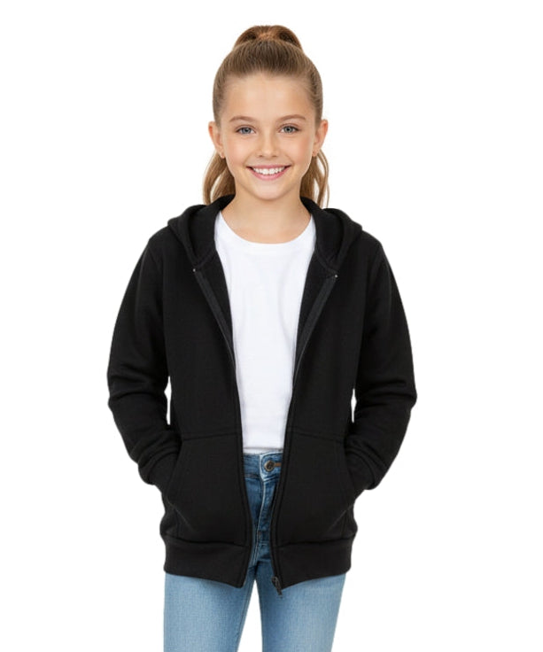 Premium Fleece Zip UP Hoodie - Black (4/5-16) 8.25 Per Piece BWU11