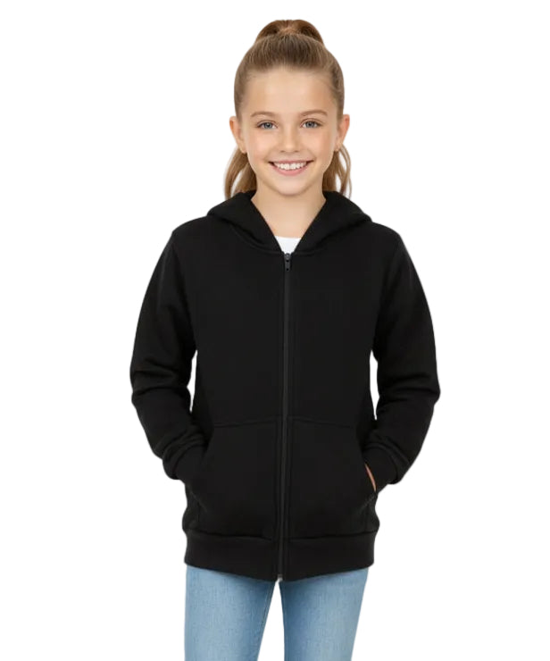 Premium Fleece Zip UP Hoodie - Black (4/5-16) 8.25 Per Piece BWU11
