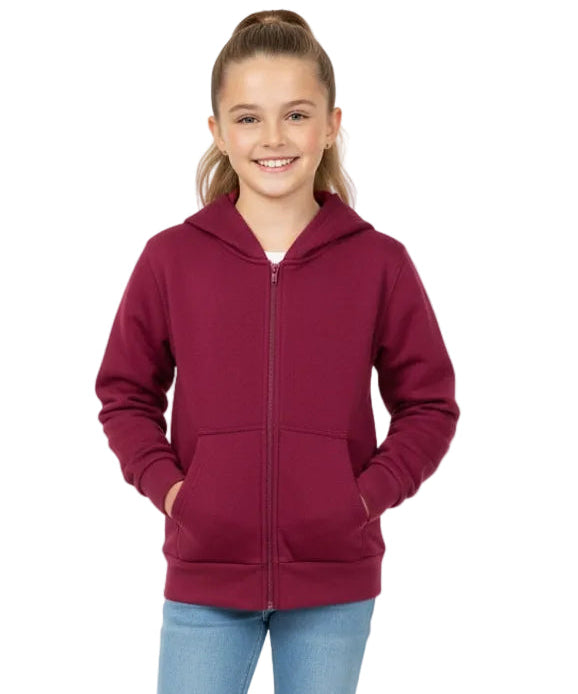 Premium Fleece Zip UP Hoodie - Burgundy (4/5-16) 8.25 Per Piece BWU11